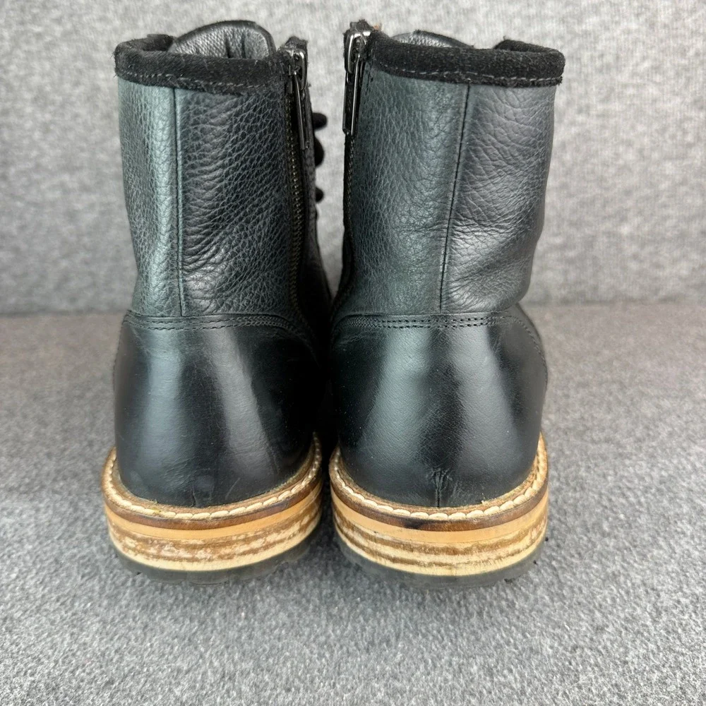 Crevo Demarcon Black Leather Cap Toe Lace Up Boots Mens Size 10